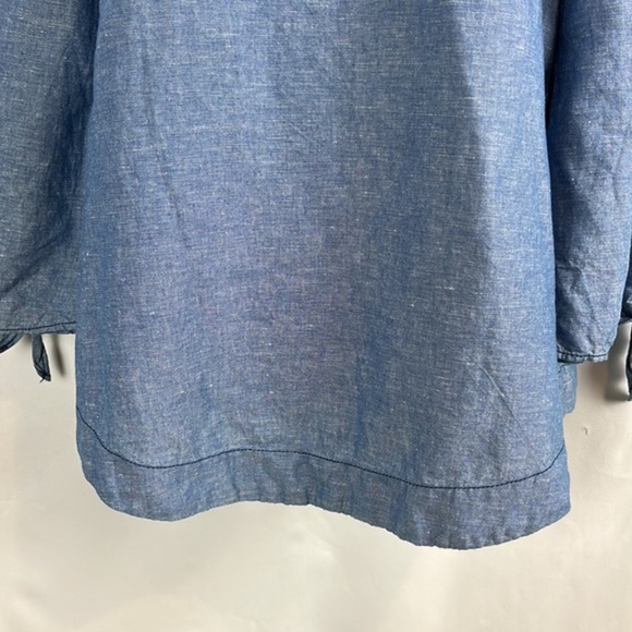 Free People Show Me Some Shoulder Chambray Top Blouse Size S - Picture 7 of 10